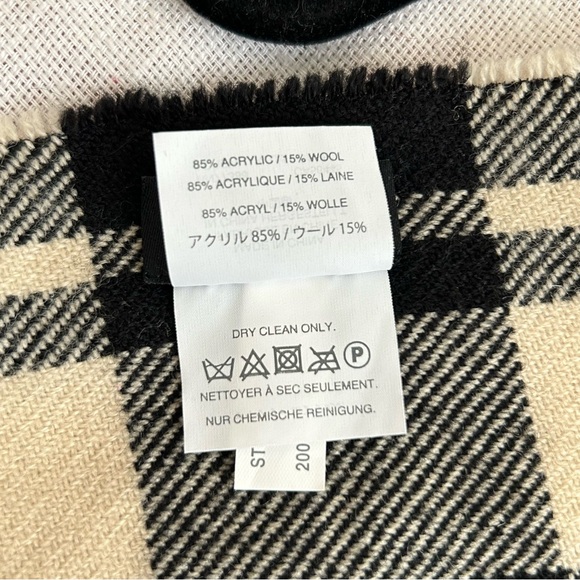 •Madewell Wool Blend Fringed Shawl Oversized Scarf 25”x78”… - Picture 7 of 10